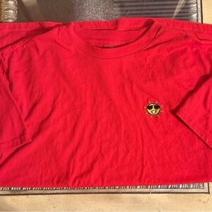 Forever 21 Red Tee with Smiling Sun Graphic